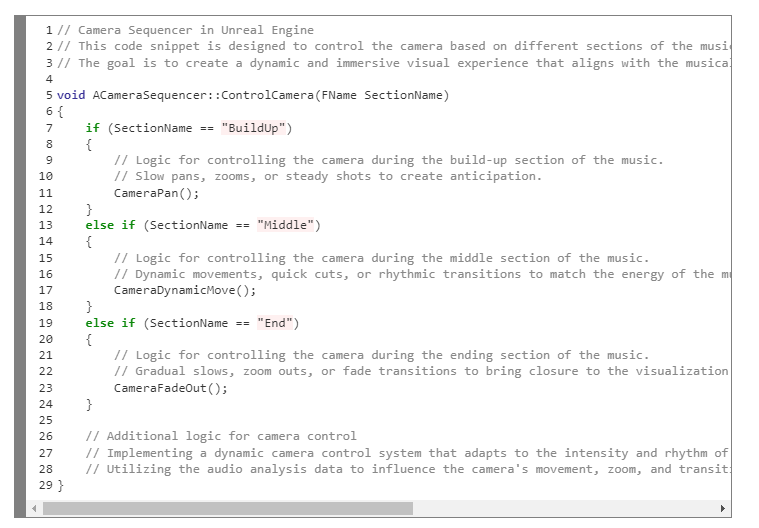 Dynamic camera control logic in Unreal