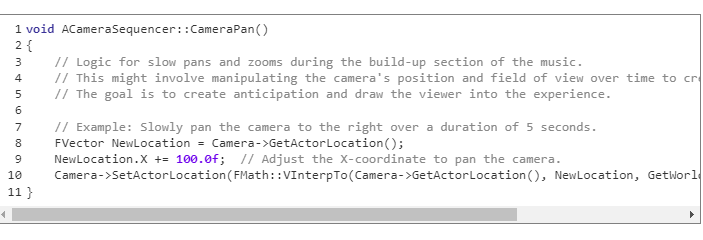 Build-up: slow pans and zooms