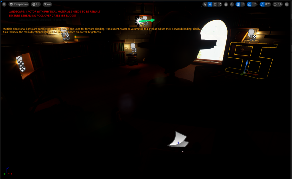 Lighting, the Multiple directional lights warning